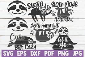 Free svg files with commercial use licenses. Sloth Svg Bundle Svg Cut File Commercial Use