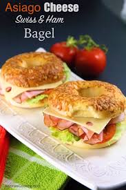asiago cheese bagel sandwiches