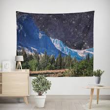 Surreal Mountain Tapestry Forest Wall