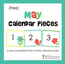 May Pocket Chart Calendar Cards