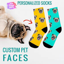 Create your own custom dog socks. Sale Limited Time Customized Dog Portrait Socks Dog Lovers Etsy Cute Dog Collars Dog Lovers Pets