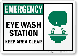 eye wash station keep area clear sign