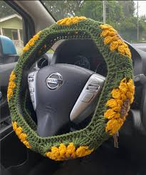 Sunflower Evil Eye Steering Wheel Cover