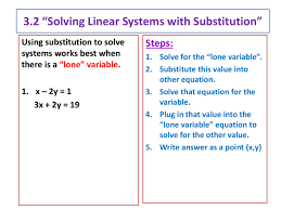 7 2 Solving Systems With Substitution