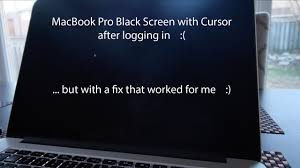 macbook pro black screen with cursor