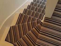 installing striped carpet to stairs