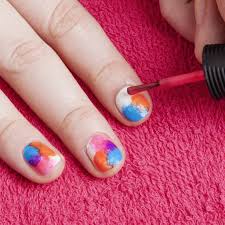 diy nail art rainbow tie dye in five