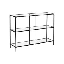 Black Frame Glass Console Table With