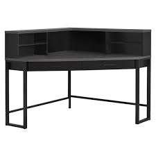 Related:small black corner desk black corner computer desk. Monarch Specialties Monarch Corner Computer Desk Black And Grey Top 48 In Rona