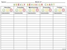 Weekly Behavior Charts And Tally Sheets For Children
