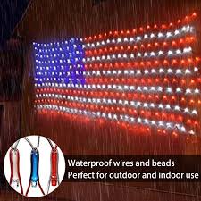 led flag net lights of usa for festival