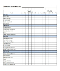 30 Daily Chore Chart Template Simple Template Design