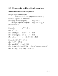 5 6 Exponential And Logarithmic Equations