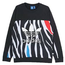 Sports, football, fenerbahce, tacchini, st, pauli, volcom, adidas, hurley. Adidas Originals Zebra Sweater Aop Damen Trefoil Logo Sweatshirt Ao3009 Schwarz Ebay