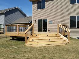 Simple Cedar Deck With Corner Stairs