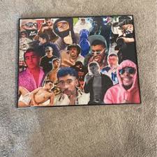 bad bunny poster collage in