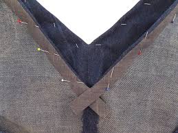 How to sew a woven neck binding in the round step 1: How To Apply Bias Binding As A Facing To A V Neck An Excerpt From My Refashioners 2016 Jeanius Project Wendy Ward