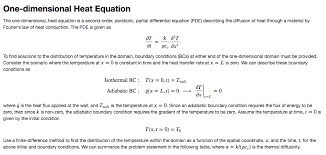 One Dimensional Heat Equation The One