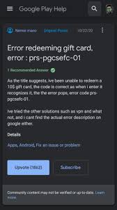 Enter in your google play gift card code found in your email from mygiftcardsupply. Play Store Gift Card Redemption Error Prs Pgcsefc 01 Why It Happens