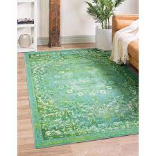 unique loom wasahable renaissance 10x14 green fl area rug