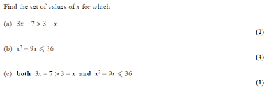 Exam Questions Quadratic Inequalities