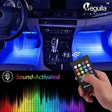 Underdash Lighting Kit Megulla 4pc Usb Powered Rgb Multi Color Led Car Interior Lights With Sound Activation And Wir Car Interior Interior Lighting Inside Car