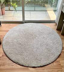 ikea stoense round mat rug gray