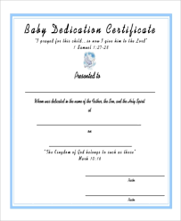 Baby Dedication Certificate 6 Examples In Pdf