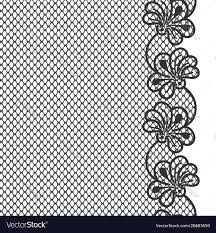 Black Flower Lace Border On White Background Vector Image