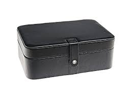 jewelry box lila black faux leather by