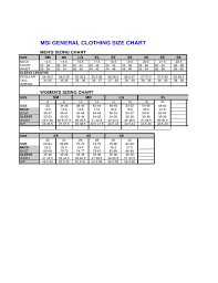 General Clothing Size Chart Free Download