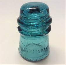 Aqua Glass Insulator Beaded Bottom