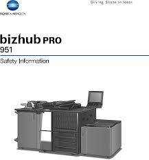 Businesses always have to worry about time. Konica Minolta Bizhub Pro 951 User Manual