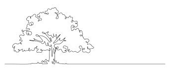 tree line drawing vector art icons
