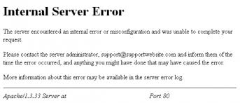 more info on internal server 500 error