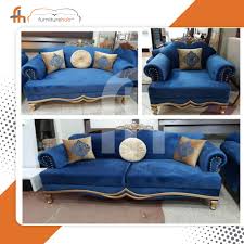 blue sofa royal design with gold