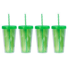 Blank Double Wall Cup With Straw 400ml