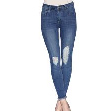 Huainsta Women Torn Jeans New Skinny Casual Apparel High