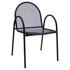 Black Metal Mesh Patio Arm Chair