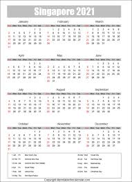 This islamic calendar for 2021 is based on the probable sighting of the crescent moon globally as well as ummul qura. Singapore Calendar 2021 With Holidays Free Printable Template Printable The Calendar