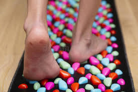 Massage Mat with Stones for the Foot. Leg Close-up with Pressure Points  from Stones Stock Image - Image of plastic, prevention: 214766545