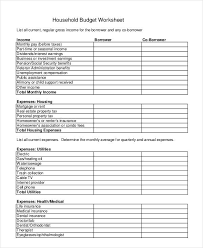 Household Budget Worksheet Simple Monthly Budget Template Simple