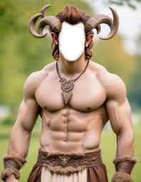 male satyr cosplay face swap insert