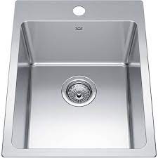 kindred brookmore drop in 15 94 in x 20 87 in satin single bowl 1 hole kitchen sink stainless steel bsl2116 9 1n