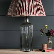 Tall Reeded Glass Jar Lamp Base Susie