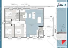maison rectangulaire 3 chambres 90 m²