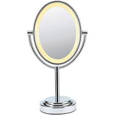 conair be47x double sided lighted mirror oval polished chrome