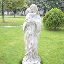 Mother Mary And Baby Sculptures