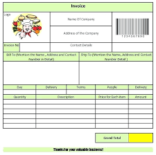 Restaurant Food Bill Template Receipt Format In Excel Free Download