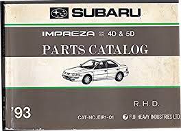 subaru impreza parts catalogue 93 4d